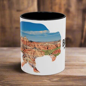 Badlands National Park Accent Coffee Mug 11oz 15oz South Dakota Outdoor Nature Inspired Mug