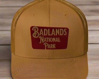 Bord Badlands National Park geborduurde truckerhoed genaaid outdoor natuurpet