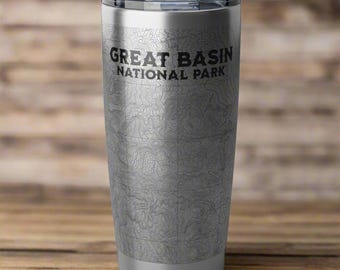 Great Basin National Park Topographic Insulated Tumbler 20oz Outdoor Nature Inspired Drinkware