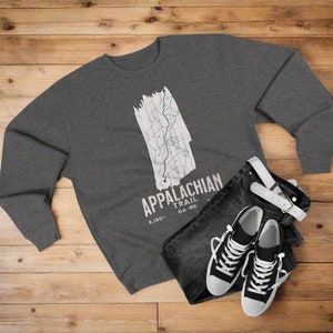 Appalachian National Scenic Trail Unisex fit sweatshirt met ronde hals White Blaze Map Georgia to Maine outdoor natuurkleding