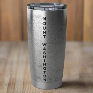Vaso con aislamiento topográfico de la región de New Hampshire de Mount Washington Presidential, 20 oz, taza de café con mapa topográfico del USGS