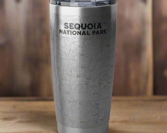 Sequoia National Park Topographic Insulated Tumbler 20oz Outdoor Nature Inspired Drinkware