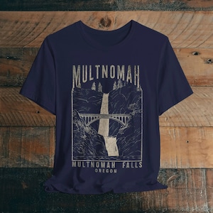 Multnomah Falls Oregon Unisex Fit Soft T-shirt Nature Inspired Cotton Tee