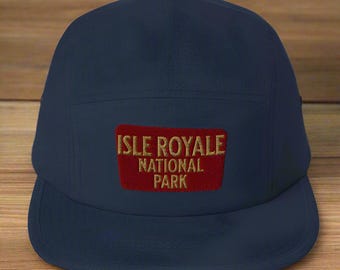 Isle Royale National Park 5-Panel Hat - 5-Panel Hat - Adjustable Nylon Strap - Embroidered National Park Graphics - Breathable Cap