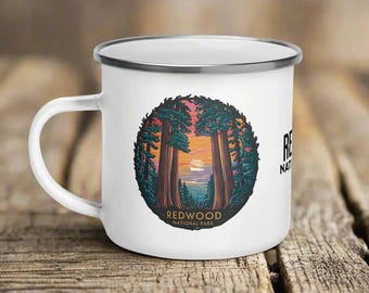 Redwood National Park Durable Enamel Camp Mug California Camping Coffee Tea Cup