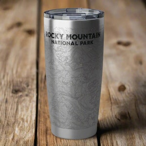 Rocky Mountain National Park Topographische Becher 20 Unzen USGS Map Print Outdoor Natur inspiriert Trinkgeschirr
