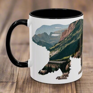 Glacier National Park Colored Coffee Mug 11oz 15oz Cup Going To The Sun Road Nature Animal Outdoor Inspired Drinkware Coffee Tea