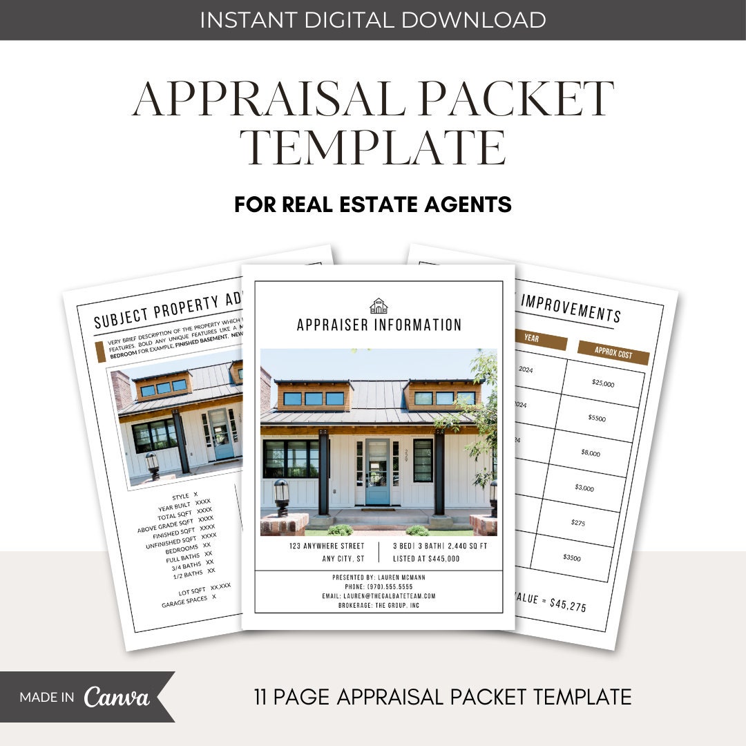 Appraisal Packet Template for Real Estate Agents Etsy Appraisal Packet Template for Real Estate Agents Etsy