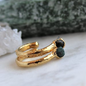 emerald earrings | may birthstone | raw emerald earrings | raw crystal earrings | hoop earrings | birthstone earrings | emerald hoops