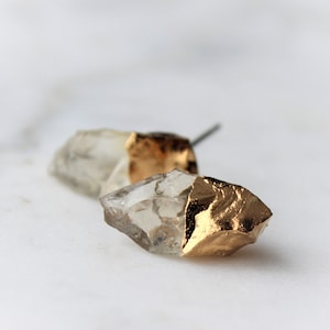 raw sunstone studs, oregon sunstone earrings, raw gemstone earrings, raw studs, gold stud earrings