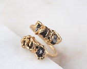 raw garnet ring, january birthstone, garnet cuff ring, open ring, gift for her, rose gold ring
