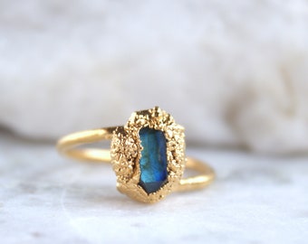 Labradorite ring, crystal jewelry, gift for her