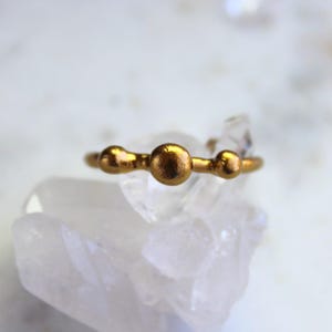 Waterproof, gold dipped ring, sterling silver, textured gold, statement ring, gift for her
