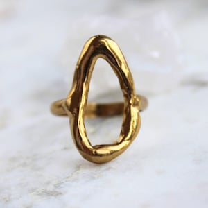 Gold dipped organic ring,  lost wax, beach jewelry, boho ring, organic jewelry, minimalist, gift for her