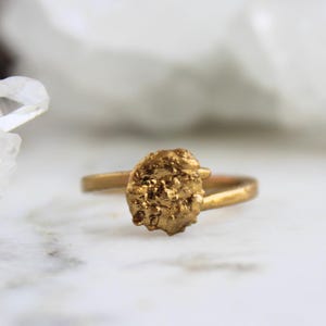 Gold dipped organic ring,  lost wax, beach jewelry, boho ring, organic jewelry, minimalist, gift for her