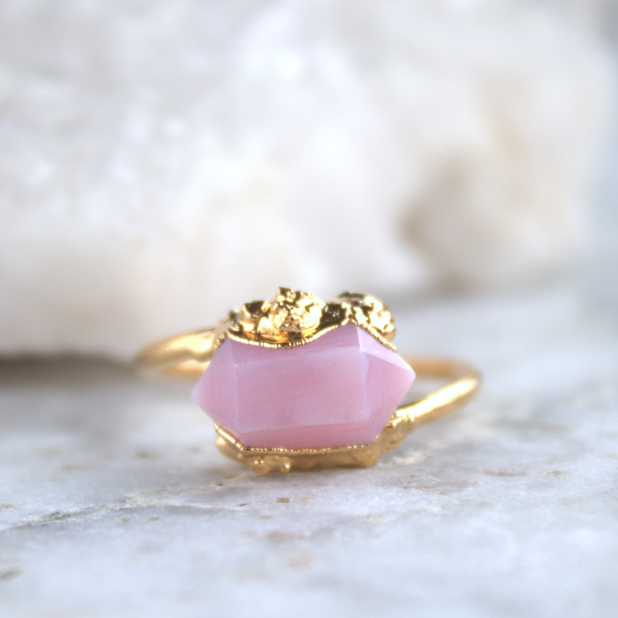 Bague discount opale rose