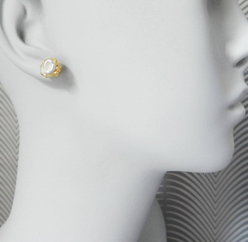 Pearl Earrings Pearl Studs Pearl Stud Earrings Gold - Etsy