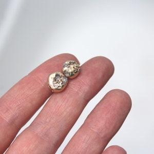 herkimer diamond studs, diamond earrings, herkimer diamond, gold stud earrings, electroformed, gifts for her image 2