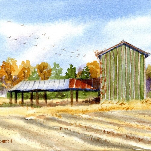 Yesterday Tobacco Barn Giclee Print | Etsy