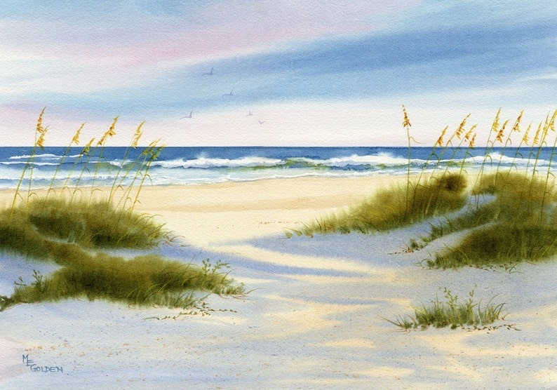 Afternoon Shadows fall across Wrightsville Beach Dunes image 1