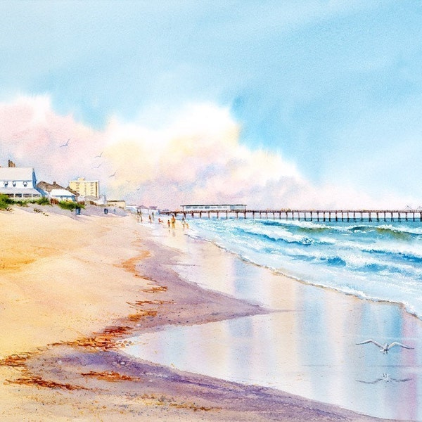 Wrightsville Reflections- Coastal Beach Decor- Beach Print- Beach House Decor- Beach Painting