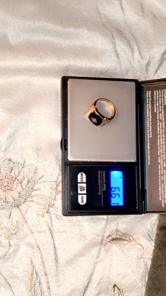 Vintage 10k Gold 1940’s Men’s Ring- Genuine Onyx … - image 4