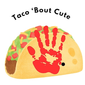 Arte de huellas de taco / Arte de huellas de taco / Manualidad de huellas lindas de Taco Bout / Manualidad de huellas de mano del Cinco de Mayo / Manualidad para bebés del Cinco de Mayo para niños