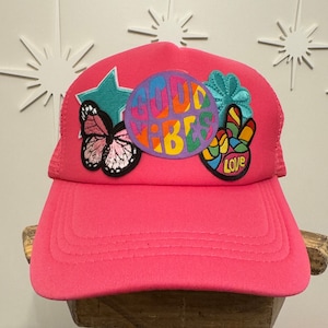Patch Trucker Hat, Good Vibes Trucker Hat