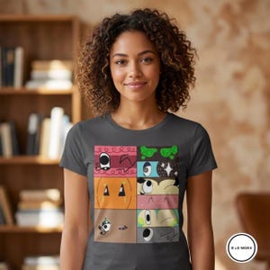 Laila’s vault: Hand Drawn Dandys World characters eyes tshirt design bild 3