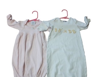 vintage set of 2 baby sleep sacks size0-3 months gift giving, baby shower