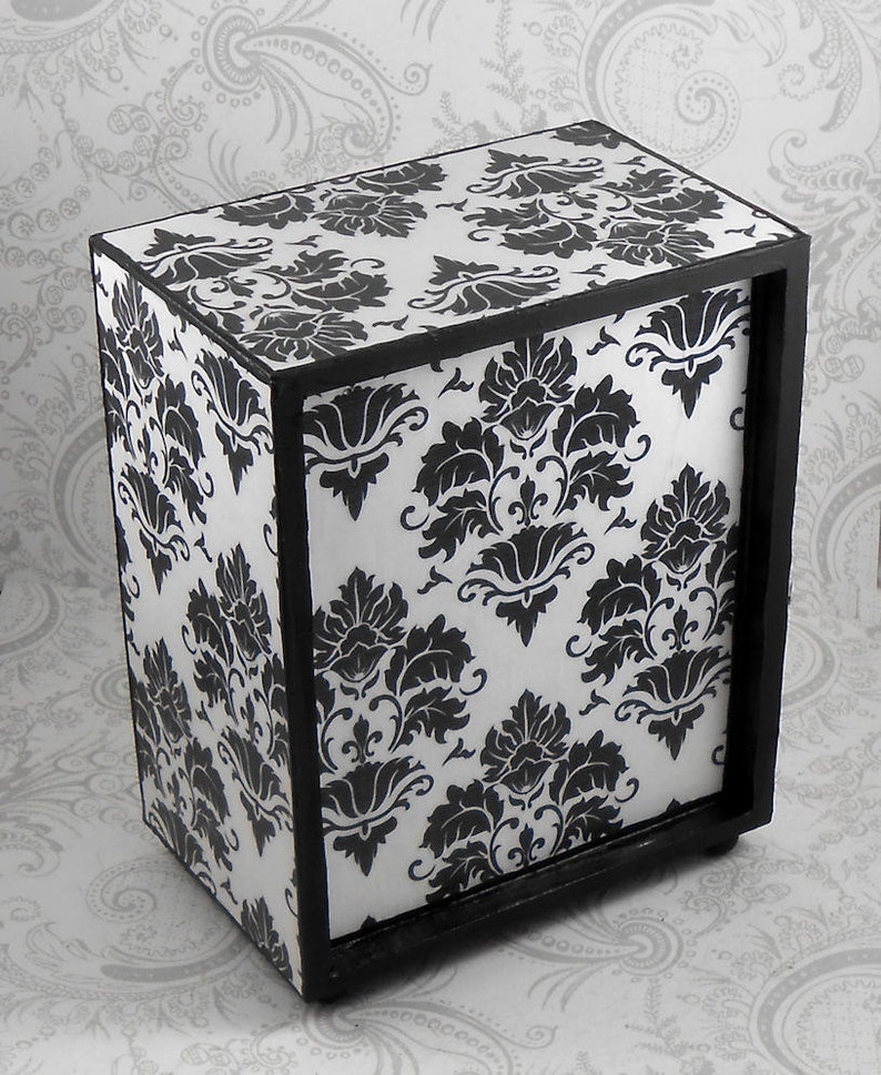 Custom Black and White Damask Stash Jewelry Box Etsy