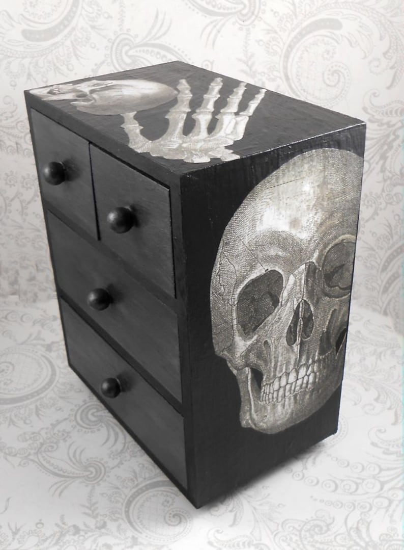 Skull and Lace Anatomy Stash Jewelry Box Etsy