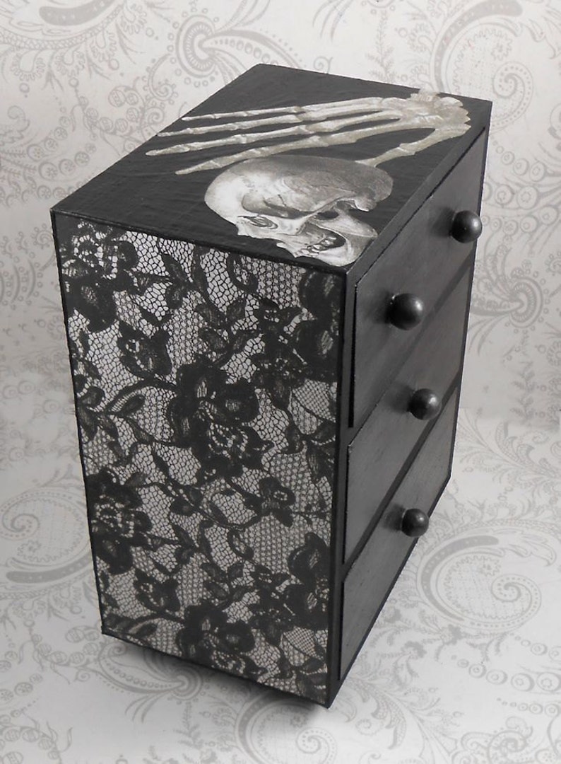 Skull and Lace Anatomy Stash Jewelry Box Etsy UK