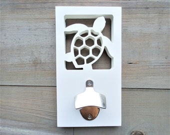 PVC Sea Turtle Bottle Opener / Coastal Beach Ocean Home House Bar Decor Gift