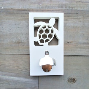 PVC Sea Turtle Bottle Opener / Coastal Beach Ocean Home House Bar Decor Gift