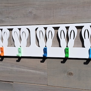 Weatherproof Outdoor PVC Flip Flop Hat Towel Suit Pool Rack / Coastal Beach Hooks Home House Bath Shower Entry Decor