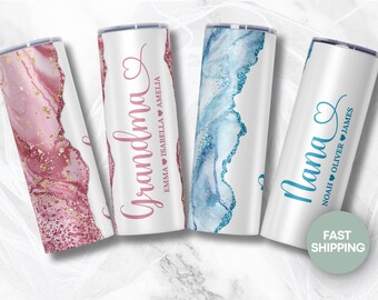 Personalized Grandma Tumbler Custom Grandma Grandkids Names Mother's Day Gift for Grandma Gift for Grandma Gigi Mimi Nana Grandchildren Mug