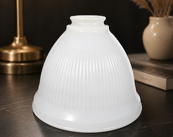 Stiffel Ribbed Milk Glass Torchiere Lamp Diffuser