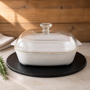Corning Ware MW-A-10-B Microwave Browning Casserole Dish & Lid W/Large Knob
