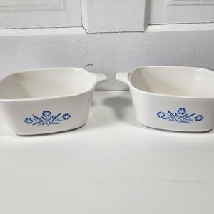 Set of 2 Corningware P-43-B Blue Cornflower 5.25" square  baking dish - no lids