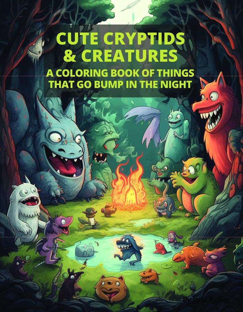 Cute Rake Cryptid Cute Cryptids & Creatures: Coloring Pages for Things That Go Bump in ...