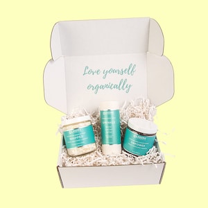 Coffee Scrub | Talc Free Powder | Whipped Body Butter | Natural Spa Gift | Body Polish | Sugar Scrub | Body Exfoliant | Bath & Body Gift Set