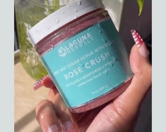 Rose Crush Suikerscrub | Natuurlijke lichaamslak | Exfoliant | Suikerscrub | Rozenscrub| Moederdagcadeau| Bruidsmeisje cadeau|