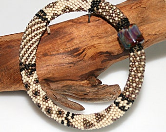 Handmade Bracelet Bead Crochet boho  Art Jewelry by Jeanniesbeads #4612