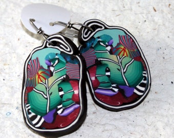 Jeanniesbeads Polymer clay  Earrings  6887