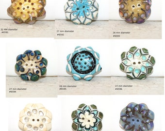 Lampwork Art Buttons by Jeannie Galt at Jeanniesbeads #6591-99