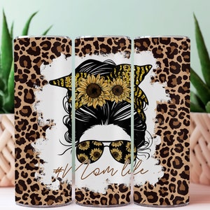 Cheetah Print Mom 20 Oz Skinny Straight Tumbler Wrap