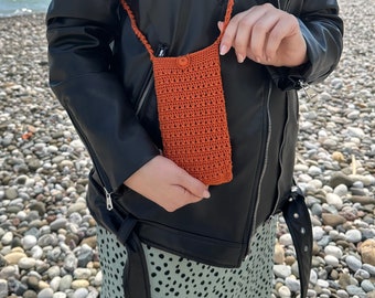 Stylish Handmade Cotton Bag for Phones, Eco-Friendly Design