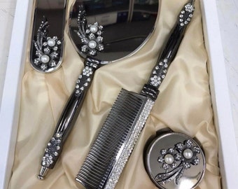 Luxury Brush and Mirror Set, Ornate mirror, mirror comb brush set, Personalized mirror brush and comb set, Luxury Gift Set