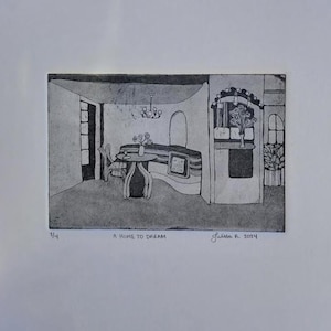Original Etching Print - Hand printed - Limited Editions - A Home to Dream